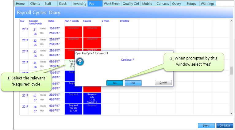 Processing Pay Cycle 1