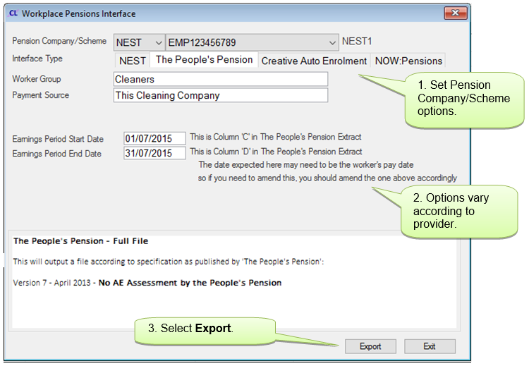 PayCycleReportsPensionExports