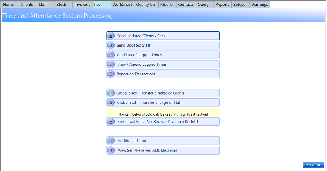 Interfaces to External Systems > Time & Attendance Processing Interface