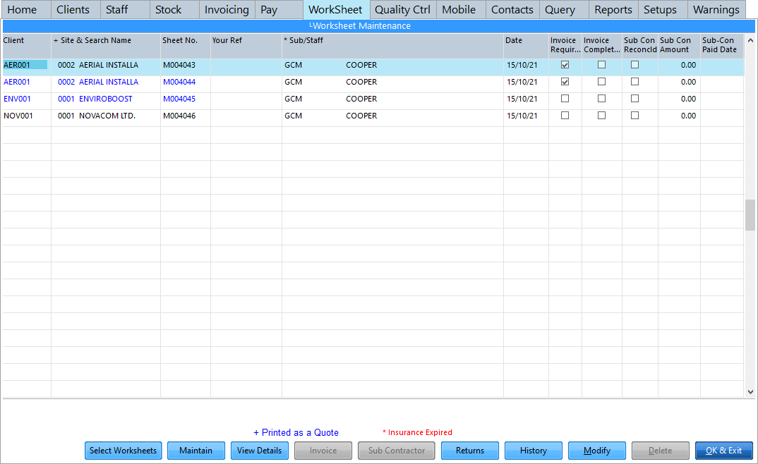 Managing Worksheets > Maintaining Worksheets